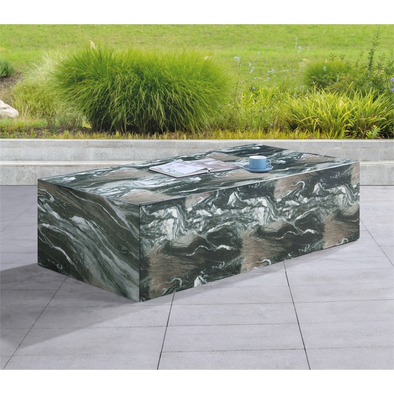 Meridian Furniture Piazza Green Concrete Indoor/Outdoor Coffee Table