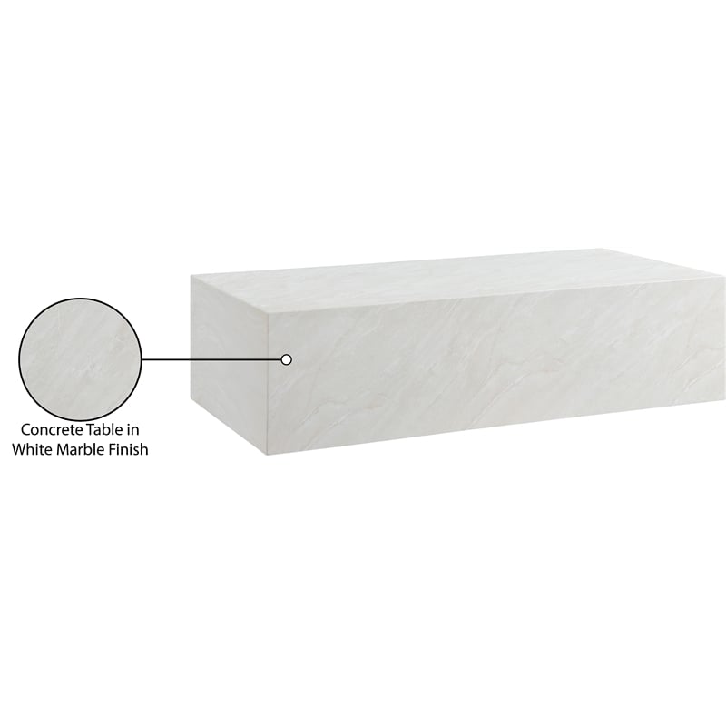 Meridian Furniture Piazza Off White Concrete Indoor/Outdoor Coffee Table