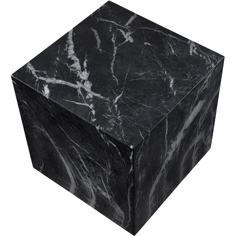 Meridian Furniture Piazza Black Marble Finish Concrete Indoor/Outdoor End Table
