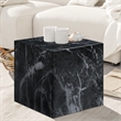 Meridian Furniture Piazza Black Marble Finish Concrete Indoor/Outdoor End Table