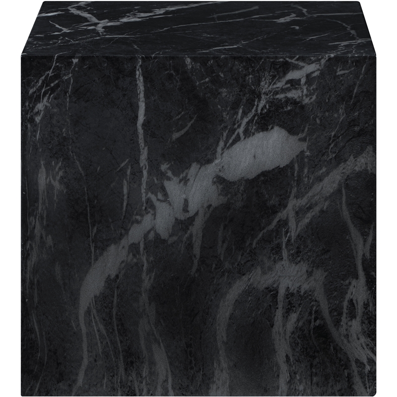 Meridian Furniture Piazza Black Marble Finish Concrete Indoor/Outdoor End Table