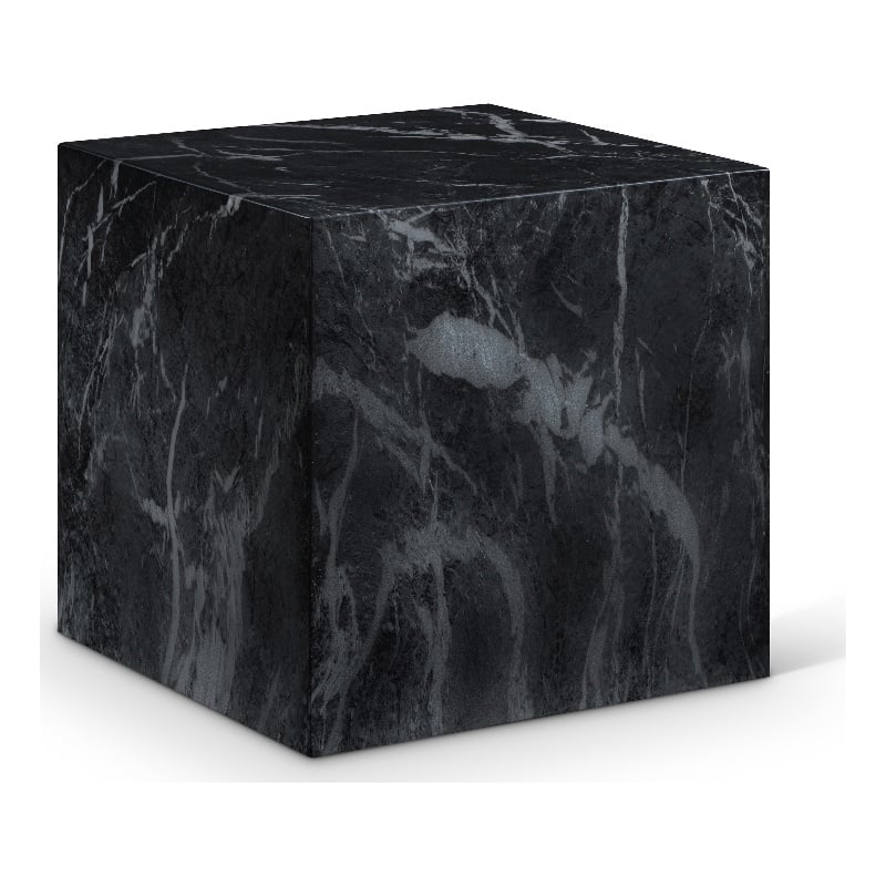 Meridian Furniture Piazza Black Marble Finish Concrete Indoor/Outdoor End Table