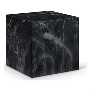 Meridian Furniture Piazza Black Marble Finish Concrete Indoor/Outdoor End Table