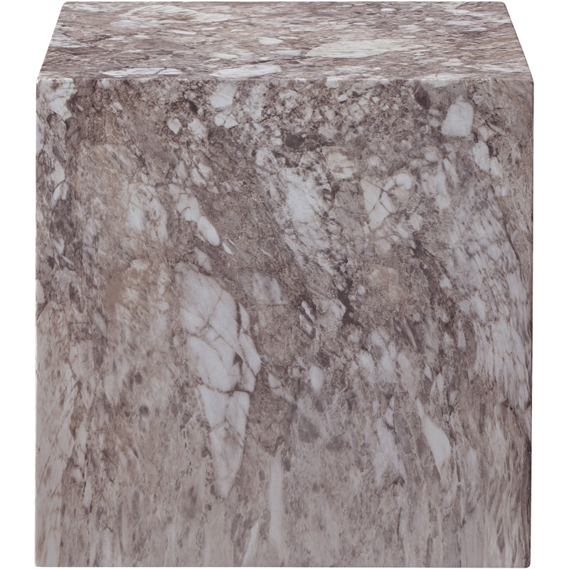 Meridian Furniture Piazza Brown Marble Finish Concrete Indoor/Outdoor End Table