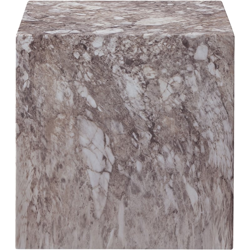 Meridian Furniture Piazza Brown Marble Finish Concrete Indoor/Outdoor End Table