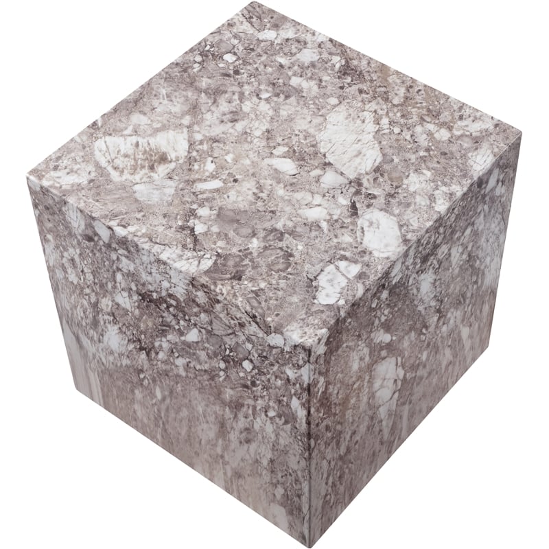 Meridian Furniture Piazza Brown Marble Finish Concrete Indoor/Outdoor End Table