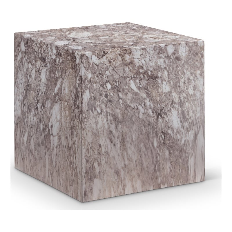 Meridian Furniture Piazza Brown Marble Finish Concrete Indoor/Outdoor End Table