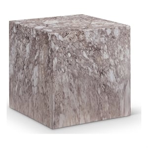 Meridian Furniture Piazza Brown Marble Finish Concrete Indoor/Outdoor End Table