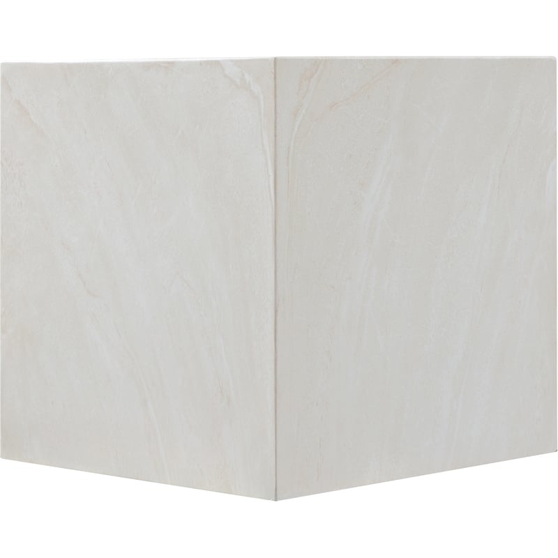 Meridian Furniture Off White Marble Finish Concrete Indoor/Outdoor End Table
