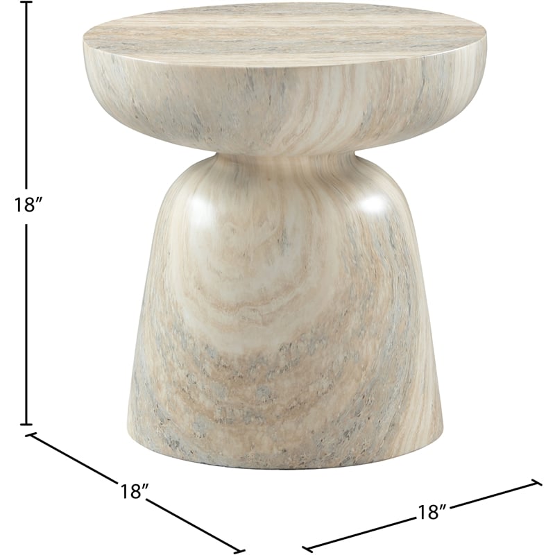 Meridian Furniture Avellino Travertine Finish Concrete Indoor/Outdoor End Table