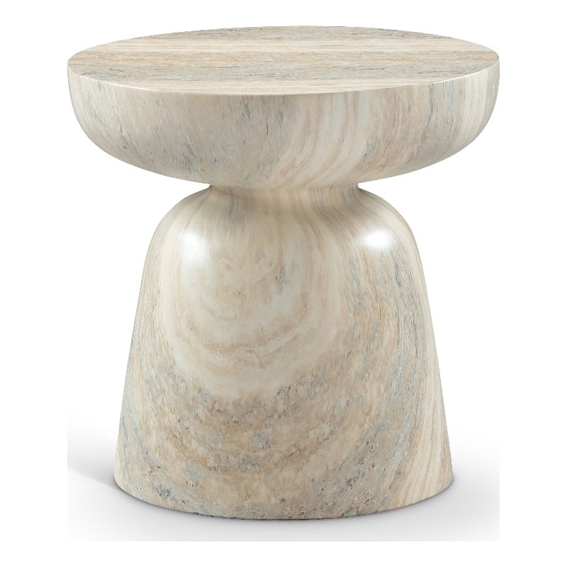 Meridian Furniture Avellino Travertine Finish Concrete Indoor/Outdoor End Table