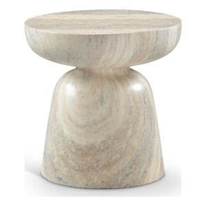 Meridian Furniture Avellino Travertine Finish Concrete Indoor/Outdoor End Table