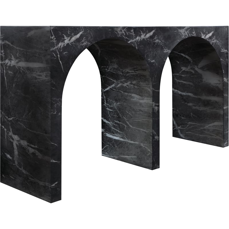 Meridian Furniture Faenza Black Marble Finish Console Table