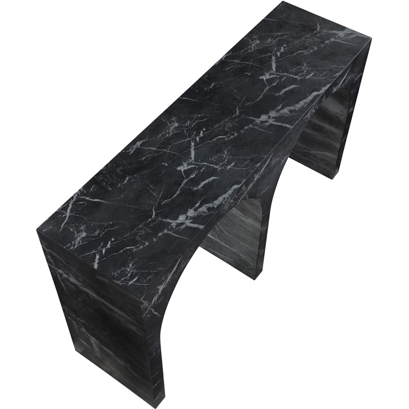 Meridian Furniture Faenza Black Marble Finish Console Table