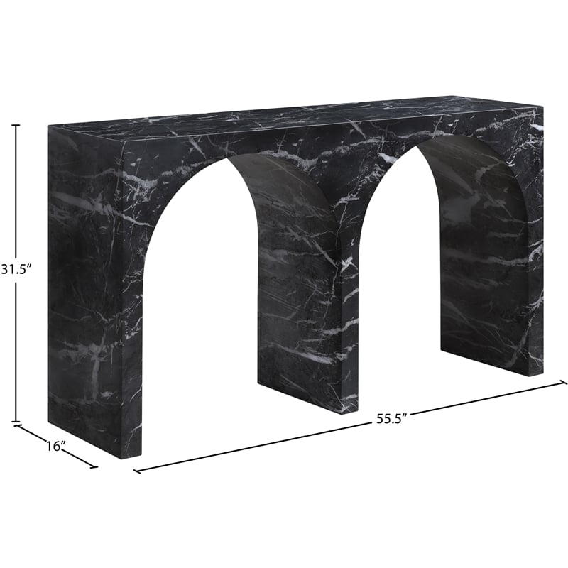 Meridian Furniture Faenza Black Marble Finish Console Table