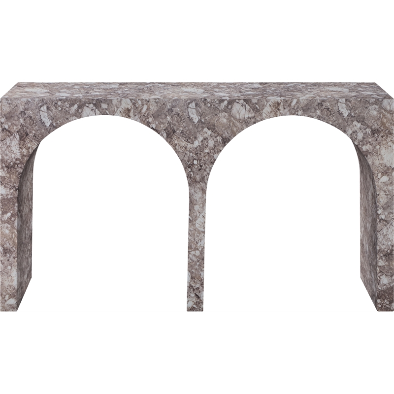 Meridian Furniture Faenza Brown Marble Finish Console Table