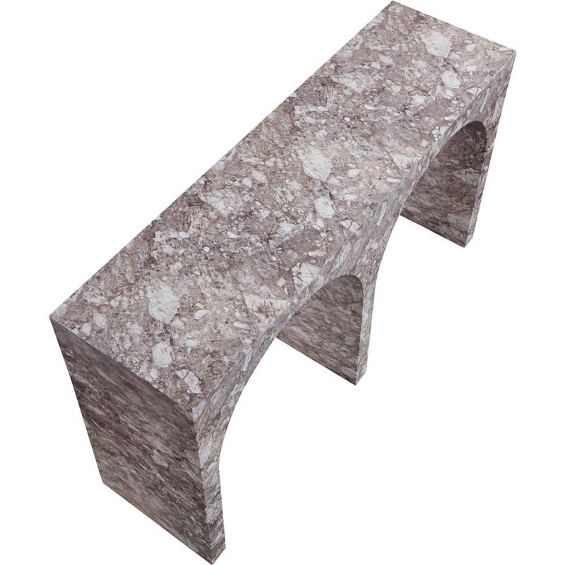 Meridian Furniture Faenza Brown Marble Finish Console Table