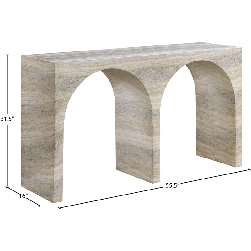 Meridian Furniture Faenza Travertine Finish Console Table