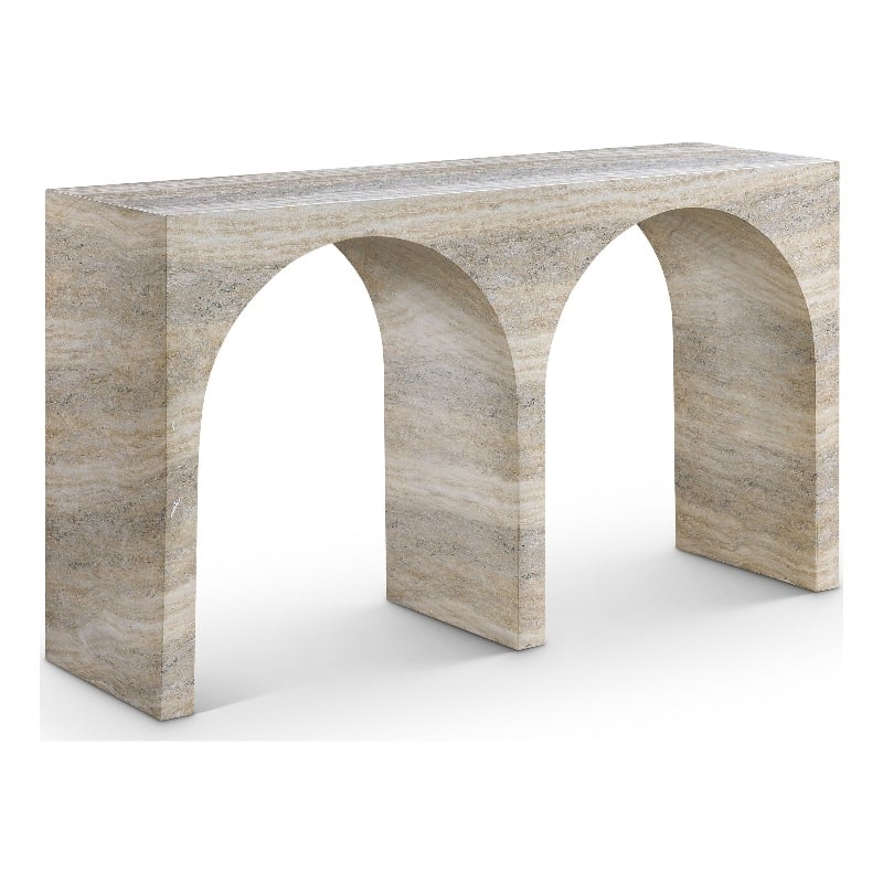 Meridian Furniture Faenza Travertine Finish Console Table