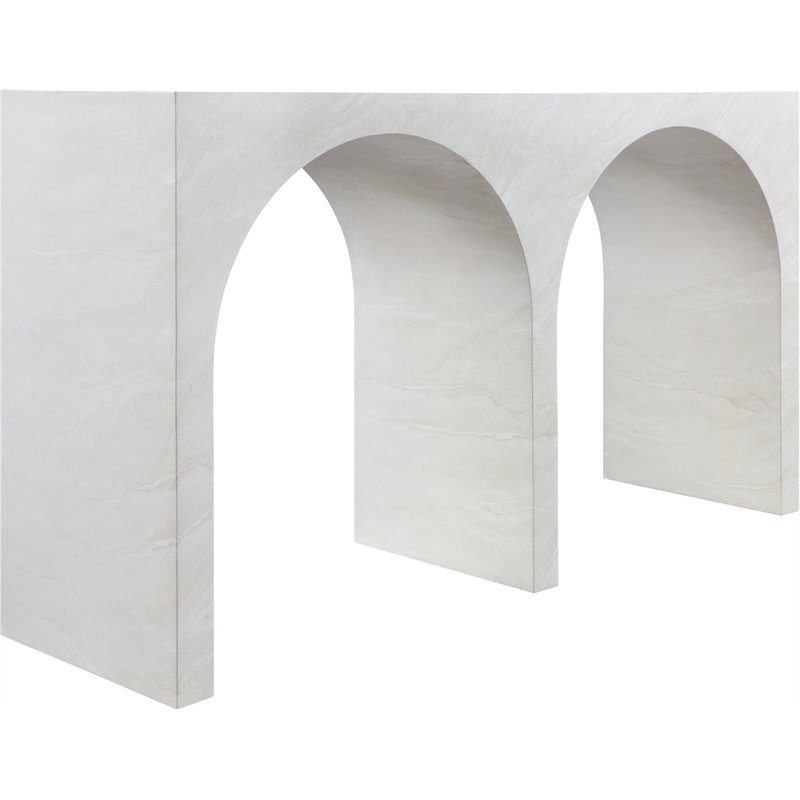 Meridian Furniture Faenza White Marble Finish Console Table