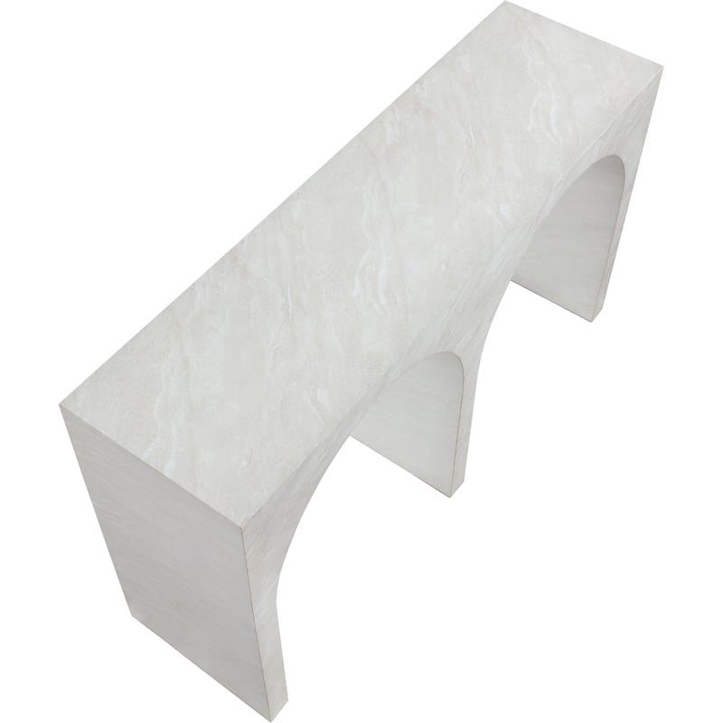 Meridian Furniture Faenza White Marble Finish Console Table