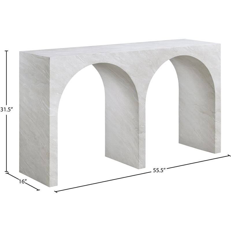 Meridian Furniture Faenza White Marble Finish Console Table