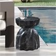 Meridian Furniture Caserta Black Marble Finish Concrete Indoor/Outdoor End Table