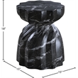 Meridian Furniture Caserta Black Marble Finish Concrete Indoor/Outdoor End Table