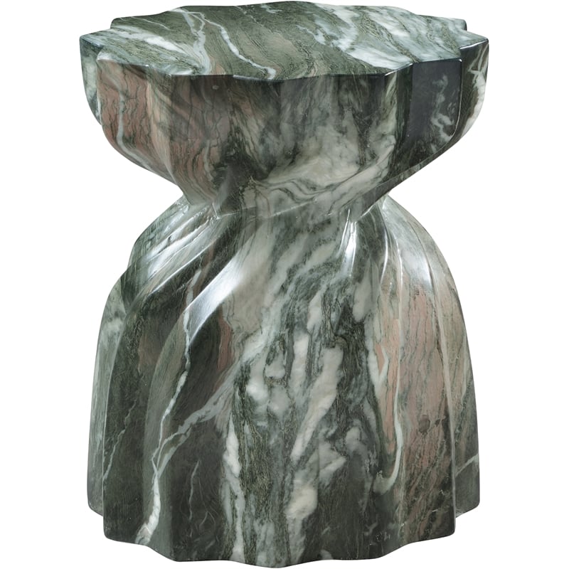 Meridian Furniture Caserta Green Marble Finish Concrete Indoor/Outdoor End Table