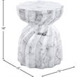 Meridian Furniture Caserta White Marble Finish Concrete Indoor/Outdoor End Table