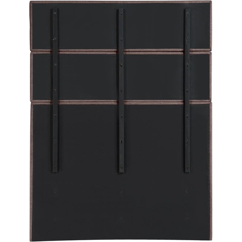 Meridian Furniture Adam Brown Linen Textured Fabric Queen Bed