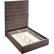 Meridian Furniture Adam Brown Linen Textured Fabric Queen Bed