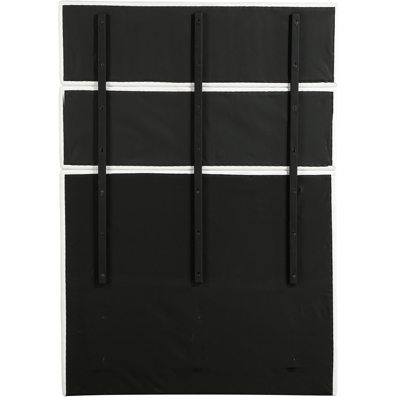 Meridian Furniture Adam Cream Linen Textured Fabric Full Bed