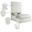 Meridian Furniture Adam Cream Linen Textured Fabric Full Bed