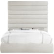 Meridian Furniture Adam Cream Linen Textured Fabric King Bed
