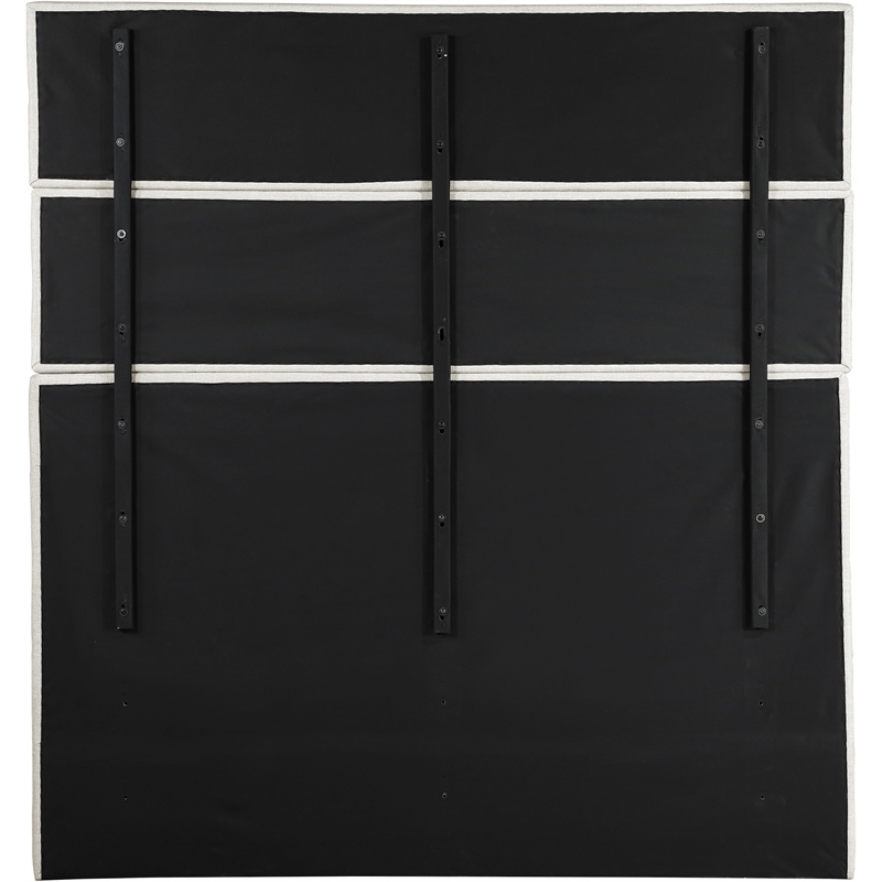 Meridian Furniture Adam Cream Linen Textured Fabric King Bed