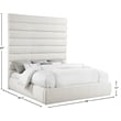 Meridian Furniture Adam Cream Linen Textured Fabric King Bed