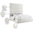 Meridian Furniture Adam Cream Linen Textured Fabric King Bed