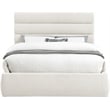 Meridian Furniture Adam Cream Linen Textured Fabric Queen Bed