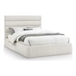 Meridian Furniture Adam Cream Linen Textured Fabric Queen Bed