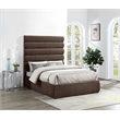 Meridian Furniture Adam Brown Chenille Fabric Full Bed