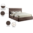 Meridian Furniture Adam Brown Chenille Fabric King Bed