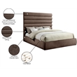 Meridian Furniture Adam Brown Chenille Fabric King Bed