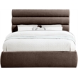 Meridian Furniture Adam Brown Chenille Fabric Queen Bed
