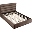 Meridian Furniture Adam Brown Chenille Fabric Queen Bed
