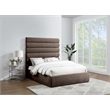 Meridian Furniture Adam Brown Chenille Fabric Queen Bed