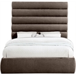 Meridian Furniture Adam Brown Chenille Fabric Queen Bed
