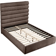 Meridian Furniture Adam Brown Chenille Fabric Queen Bed