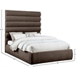 Meridian Furniture Adam Brown Chenille Fabric Queen Bed