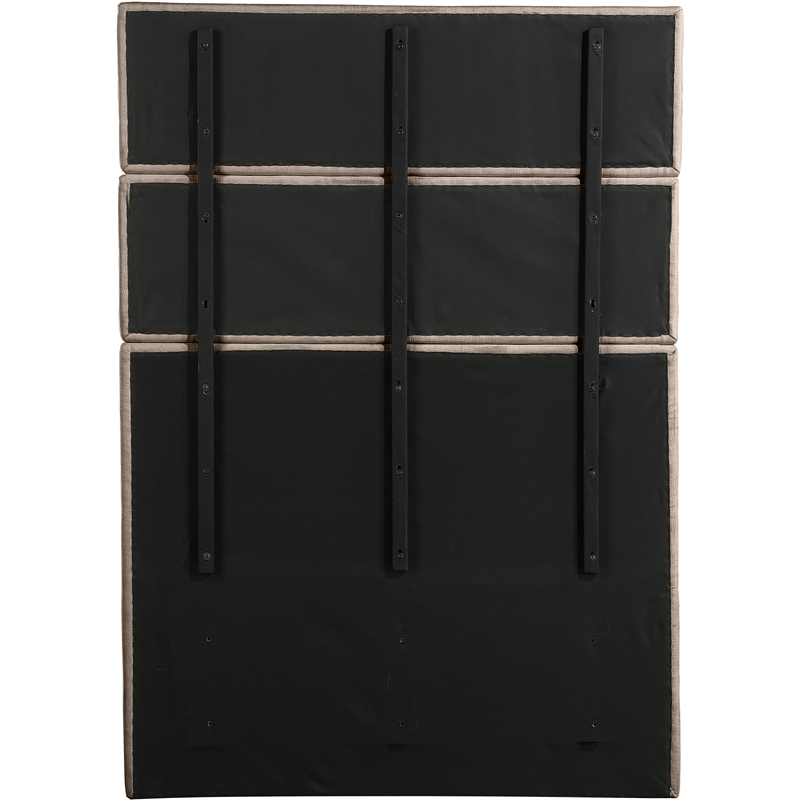 Meridian Furniture Adam Beige Linen Textured Fabric Full Bed